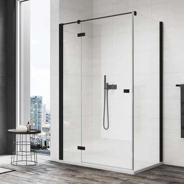 Sanswiss Annea kabina prysznicowa prostokątna 120x90 cm lewa czarny mat AN13G12000607+ANT109000607