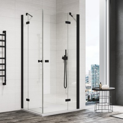 Sanswiss Annea kabina prysznicowa prostokątna 80x75 cm prawa czarny mat 54934