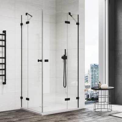 Sanswiss Annea kabina prysznicowa prostokątna 80x75 cm prawa czarny mat 55006