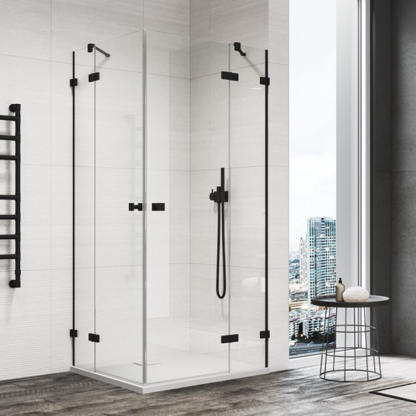 Sanswiss Annea kabina prysznicowa prostokątna 80x75 cm prawa czarny mat 55006