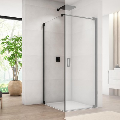 Sanswiss Cadura ścianka prysznicowa 70 cm boczna do drzwi czarny mat CAT10700607