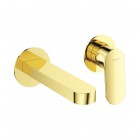 Deante Alpinia bateria umywalkowa 2-otworowa podtynkowa wylewka 15,3 cm złoty połysk BGA_Z55L