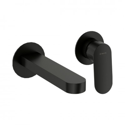 Deante Alpinia bateria umywalkowa 2-otworowa podtynkowa wylewka 15,3 cm czarny mat BGA_N55L