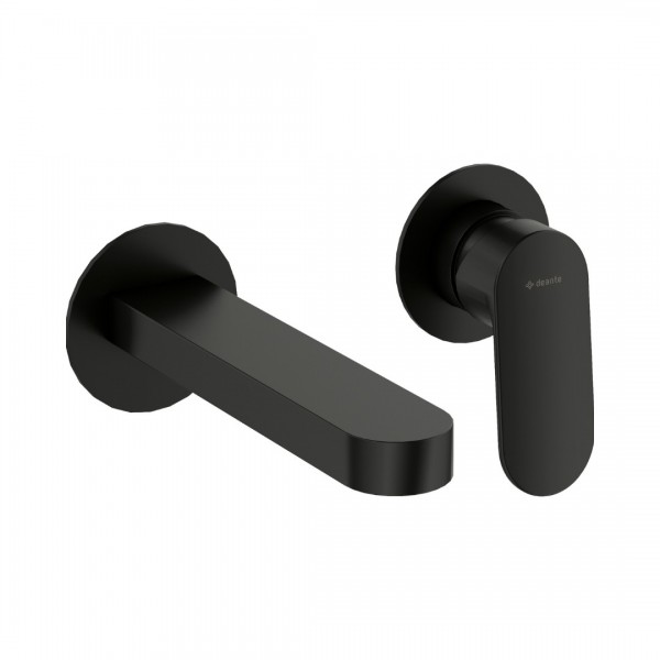 Deante Alpinia bateria umywalkowa 2-otworowa podtynkowa wylewka 15,3 cm czarny mat BGA_N55L