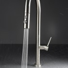 Deante Olfato bateria kuchenna z wyciąganą wylewką stal szczotkowana BQO_F72M