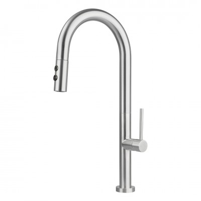 Deante Olfato bateria kuchenna z wyciąganą wylewką stal szczotkowana BQO_F72M