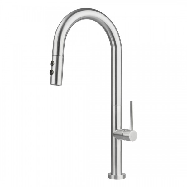 Deante Olfato bateria kuchenna z wyciąganą wylewką stal szczotkowana BQO_F72M