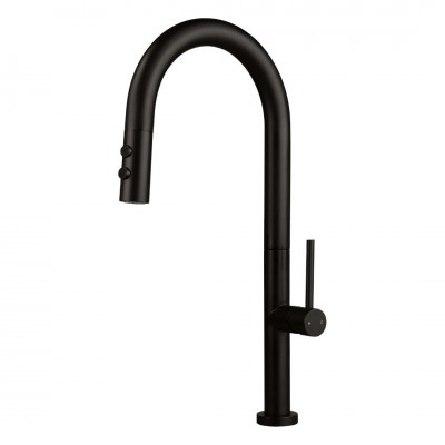 Deante Olfato bateria kuchenna z wyciąganą wylewką czarny mat BQO_N72M