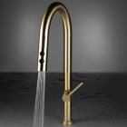 Deante Olfato bateria kuchenna z wyciąganą wylewką złoto szczotkowane BQO_R72M