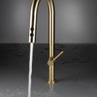 Deante Olfato bateria kuchenna z wyciąganą wylewką złoto szczotkowane BQO_R72M