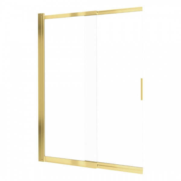 Deante Prizma parawan nawannowy 100x140 cm przesuwny złoty połysk KTJ_Z73R
