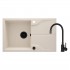 Deante Evora zlewozmywak granitowy 78x44 cm z baterią beżowy mat/czarny mat ZQNN5113
