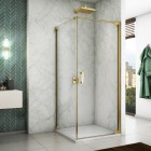Sanswiss Cadura kabina prysznicowa prostokątna 80x70 cm złoty prawa CA1CD0801207+CAT10701207