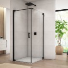 Sanswiss Cadura kabina prysznicowa kwadratowa 70 cm lewa czarny mat 55519