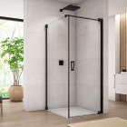 Sanswiss Cadura kabina prysznicowa kwadratowa 70 cm prawa czarny mat 55534
