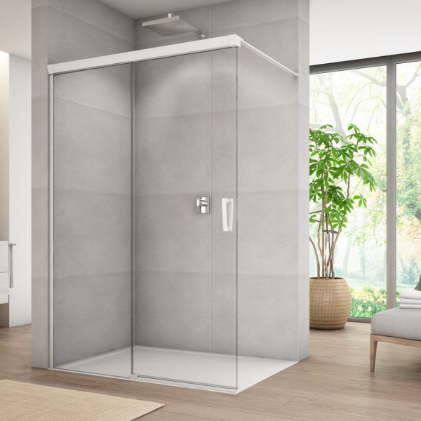 Sanswiss Cadura ścianka wolnostojąca Walk-in 100 cm lewa biały mat CAW2G1000907