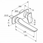 Kludi Ambienta bateria umywalkowa ścienna wylewka 226 mm