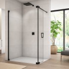 Sanswiss Cadura ścianka wolnostojąca Walk-in 100 cm lewa czarny mat CADUOG1000607