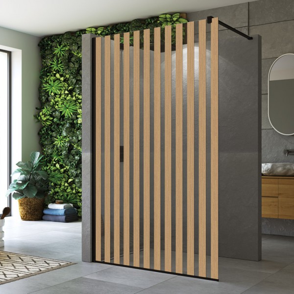 Sanswiss Easy ścianka wolnostojąca Walk-in 80 cm czarny mat STR4P0800682