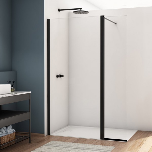 Sanswiss Divera ścianka wolnostojąca Walk-in 70 cm czarny mat D22WI31100607