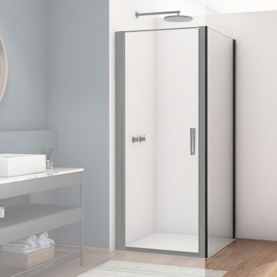 Sanswiss Divera ścianka prysznicowa 70 cm boczna do drzwi czarny mat D22F10700607