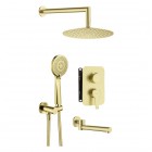 Deante Arnika zestaw wannowo-prysznicowy podtynkowy złoto szczotkowane BXYYRQAM