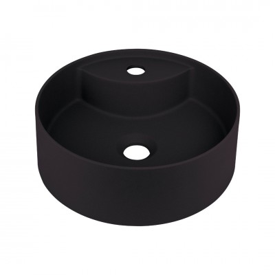 Deante Silia umywalka nablatowa okrągła 36 cm czarny mat CQS_NU4B