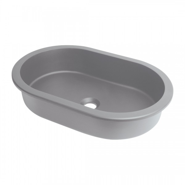 Deante Silia umywalka wpuszczana/podblatowa owalna 58,8x39 cm szary metalik CQS_SU6U