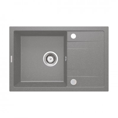 Deante Leda zlewozmywak granitowy 67x44 cm szary metalik ZRC_S113