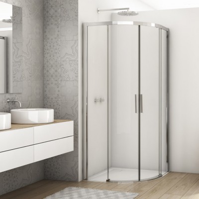 Sanswiss Divera kabina prysznicowa półokrągła 80 cm srebrny połysk D22SRB550805007