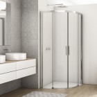 Sanswiss Divera kabina prysznicowa półokrągła 80 cm srebrny połysk D22SRB550805007