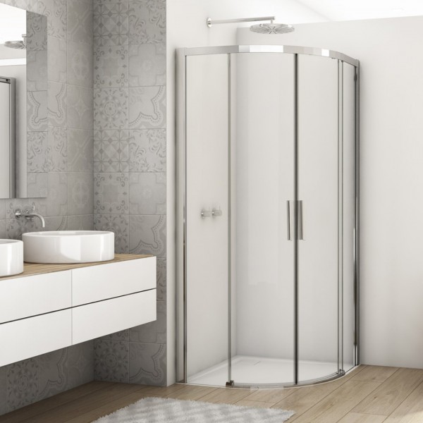 Sanswiss Divera kabina prysznicowa półokrągła 80 cm srebrny połysk D22SRB550805007