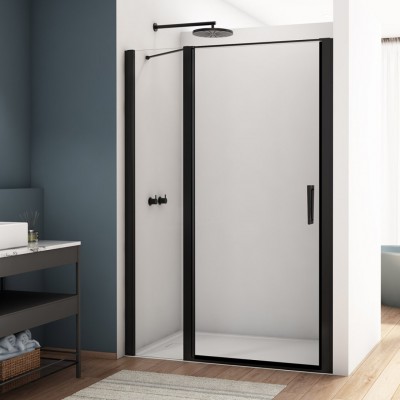 Sanswiss Divera drzwi prysznicowe 120 (100+20) cm czarny mat D22T13100200607