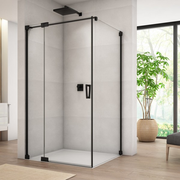 Sanswiss Cadura kabina prysznicowa kwadratowa 75 cm lewa czarny mat 56242