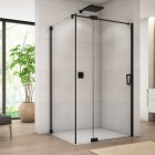 Sanswiss Cadura kabina prysznicowa kwadratowa 75 cm lewa czarny mat 56324
