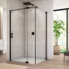 Sanswiss Cadura kabina prysznicowa kwadratowa 75 cm prawa czarny mat 56370