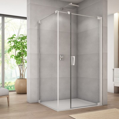 Sanswiss Cadura kabina prysznicowa kwadratowa 80 cm prawa biały mat 56429