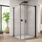Sanswiss Cadura kabina prysznicowa kwadratowa 80 cm prawa czarny mat 56439