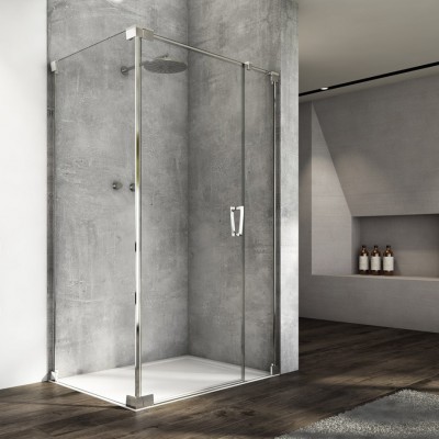 Sanswiss Cadura kabina prysznicowa kwadratowa 80 cm lewa srebrny połysk 56444