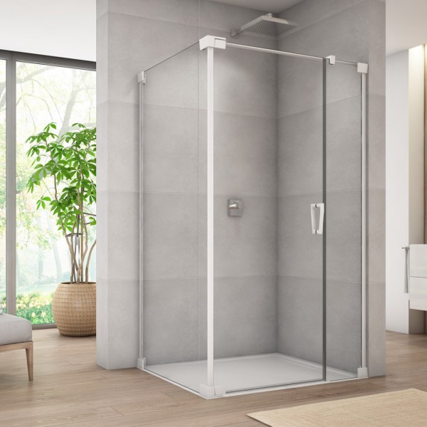 Sanswiss Cadura kabina prysznicowa kwadratowa 80 cm lewa biały mat 56449