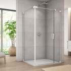 Sanswiss Cadura kabina prysznicowa kwadratowa 80 cm lewa biały mat 56449