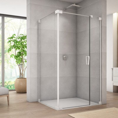 Sanswiss Cadura kabina prysznicowa kwadratowa 80 cm lewa biały mat 56449