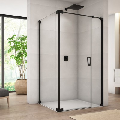 Sanswiss Cadura kabina prysznicowa kwadratowa 80 cm lewa czarny mat 56454