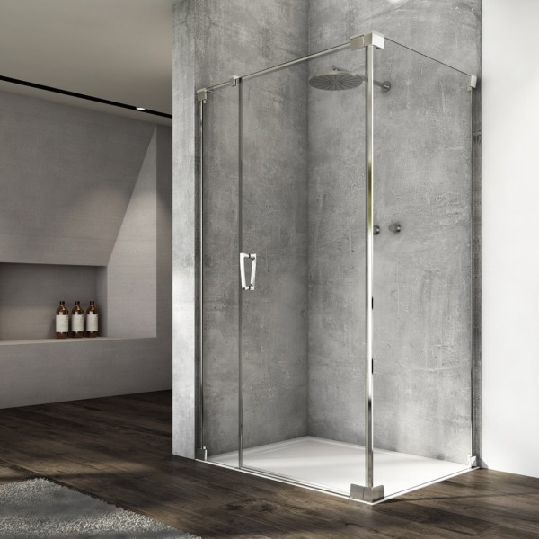 Sanswiss Cadura kabina prysznicowa kwadratowa 80 cm prawa srebrny połysk 56459