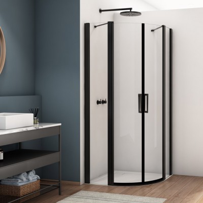 Sanswiss Divera kabina prysznicowa półokrągła 80 cm czarny mat D22ERB550800607