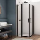 Sanswiss Divera kabina prysznicowa prostokątna 90x80 cm czarny mat D22DE2B80900607