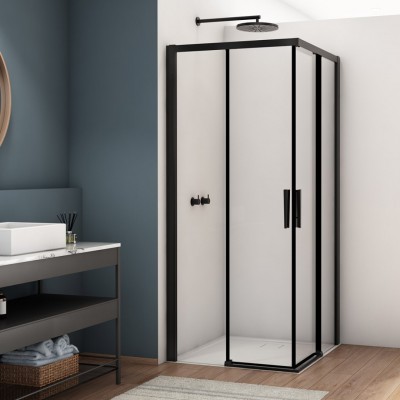Sanswiss Divera kabina prysznicowa kwadratowa 70 cm czarny mat D22SE2B0700607
