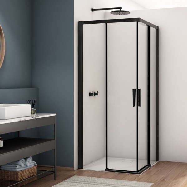 Sanswiss Divera kabina prysznicowa kwadratowa 70 cm czarny mat D22SE2B0700607