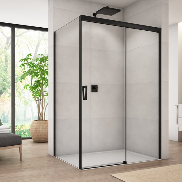 Sanswiss Cadura kabina prysznicowa prostokątna 100x70 cm prawa czarny mat 56858