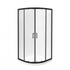 Besco Modern 185 kabina półokrągła drzwi przesuwne 80x80 cm czarny mat MPB-80-190-C